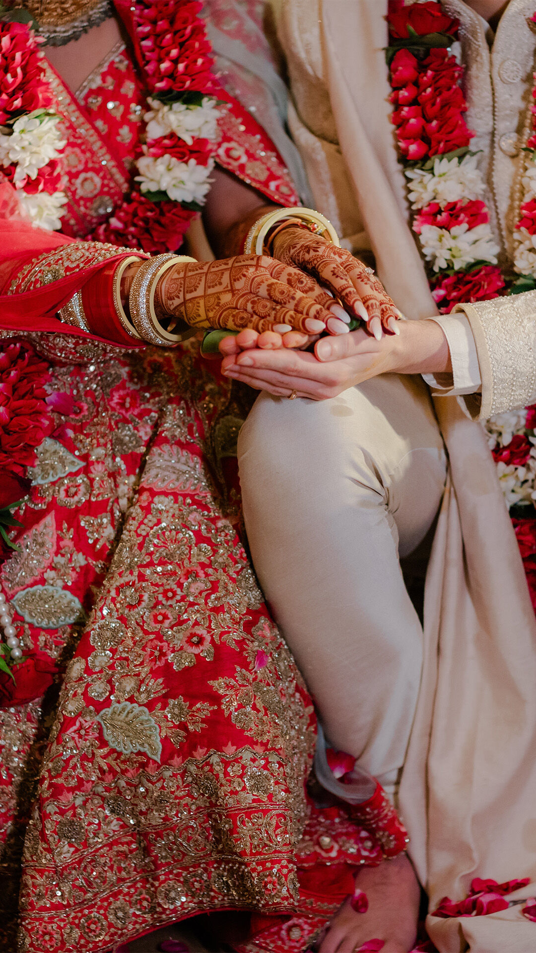 A couple doing rituals on their wedding day